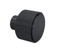 Nuie Fluted Knob Furniture Handle | Matt Black | Aluminium | 30mm