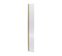 Nuie Fluted Wetroom Concealed Hinged Return Screen with Fittings | Brushed Brass | Aluminium | 300mm x 1850mm