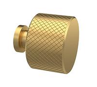 nuie H314 Handles | Modern Bathroom Designer Round Indented Knurled Knob Bathroom Furniture Handle, 30mm, Brushed Brass
