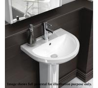 Nuie Harmony 500X416 White Vitreous China Basin With Semi Pedestal Chm004