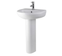 Nuie Harmony Basin and Full Pedestal | White | Ceramic | 500mm
