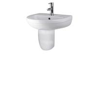 Nuie Harmony Basin and Semi Pedestal | White | Ceramic | 500mm