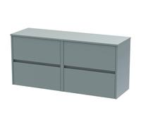 Nuie Havana Matt Wall Hung 4 Drawer Vanity Unit with Worktop | Coastal Grey | MFC | 1200mm