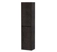 Nuie Havana Tall Wall Hung Unit 2-Door, Soft Close Handless Bathroom Storage Cabinet In Metallic Slate, 1433 X 350 X 255mm