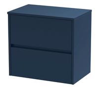 Hudson Reed Havana Wall Hung 2 Drawer Vanity Unit with Worktop | Midnight Blue | MFC | 600mm