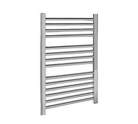 nuie HK381 | Modern Bathroom Vertical Heated Ladder Towel Rail with Straight Rails, 700mm x 500mm, Chrome