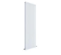 nuie HL327 Revive ǀ Modern Home Wall Mount Designer Vertical Double Panel Radiator, 1800mm x 528mm x 78mm, High Gloss White