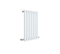 nuie HL337 Revive ǀ Modern Home Wall Mount Designer Horizontal Single Panel Radiator, 600mm x 412mm x 55mm, High Gloss White