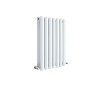 Nuie HL337D Revive Modern Home Wall Mount Designer Horizontal Double Panel Radiator, 600mm x 412mm x 78mm, High Gloss White
