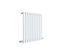 nuie HL338 Revive ǀ Modern Home Wall Mount Designer Horizontal Single Panel Radiator, 600mm x 586mm x 55mm, High Gloss White