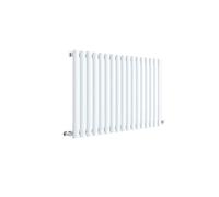Nuie HL339 Revive Modern Home Wall Mount Designer Horizontal Single Panel Radiator, 600mm x 992mm x 55mm, High Gloss White