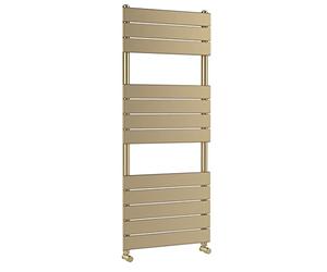 nuie HL835 Piazza Square Flat Towel Radiator, 1213mm x 500mm, Brushed Brass