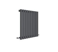 nuie HLA38 Revive ǀ Modern Home Wall Mount Designer Horizontal Single Panel Radiator, 600mm x 586mm x 55mm, Anthracite