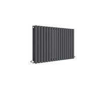 Nuie HLA39D Revive Modern Home Wall Mount Designer Horizontal Double Panel Radiator, 600mm x 992mm x 78mm, Anthracite