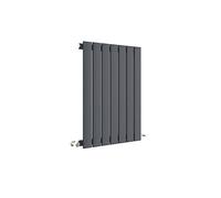 Nuie HLA54 Sloane Modern Home Wall Mount Designer Horizontal Single Panel Radiator, 600mm x 412mm x 53mm, Anthracite