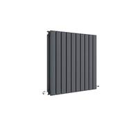 Nuie HLA55D Sloane Modern Home Wall Mount Designer Horizontal Double Panel Radiator, 600mm x 586mm x 72mm, Anthracite