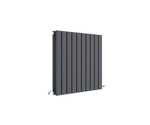 nuie HLA55D Sloane ǀ Modern Home Wall Mount Designer Horizontal Double Panel Radiator, 600mm x 586mm x 72mm, Anthracite