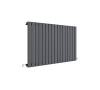 nuie HLA56 Sloane ǀ Modern Home Wall Mount Designer Horizontal Single Panel Radiator, 600mm x 992mm x 53mm, Anthracite
