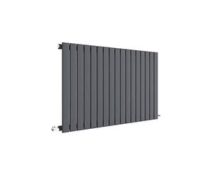 Nuie HLA56 Sloane Modern Home Wall Mount Designer Horizontal Single Panel Radiator, 600mm x 992mm x 53mm, Anthracite