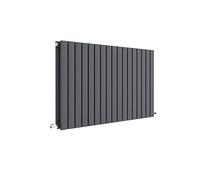 nuie HLA56D Sloane ǀ Modern Home Wall Mount Designer Horizontal Double Panel Radiator, 600mm x 992mm x 72mm, Anthracite