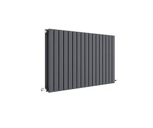 nuie HLA56D Sloane ǀ Modern Home Wall Mount Designer Horizontal Double Panel Radiator, 600mm x 992mm x 72mm, Anthracite