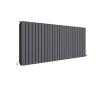 nuie HLA60D Sloane ǀ Modern Home Wall Mount Designer Horizontal Double Panel Radiator, 600mm x 1572mm x 72mm, Anthracite
