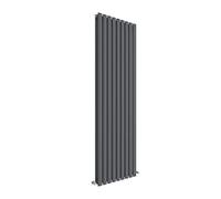 nuie HLA81 Revive ǀ Modern Home Wall Mount Designer Vertical Double Panel Radiator, 1800mm x 528mm x 78mm, Anthracite