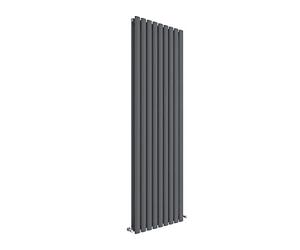 Nuie HLA81 Sloane Modern Home Wall Mount Designer Vertical Double Panel Radiator, 1800mm x 528mm x 78mm, Anthracite