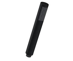 nuie HO407 Accessories | Modern Bathroom Round Easy-Clean Minimalist Shower Single Function Handset, 210mm, Matt Black