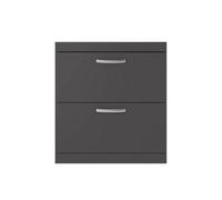 Nuie Hudson Reed Athena Floor Standing Vanity Unit, Durable Soft Close 2-Drawer, Modern Bathroom Cabinet Storage In Gloss Grey, 800mm