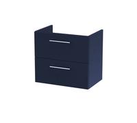 Nuie Hudson Reed Athena Wall Hung Vanity Unit, Durable Soft Close 2-Door, Modern Bathroom Cabinet Storage In Midnight Blue, 600mm