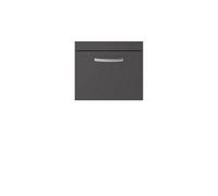 Nuie Hudson Reed Athena Wall Hung Vanity Unit, Durable Soft Close Single Door, Modern Bathroom Cabinet Storage In Gloss Grey, 500mm