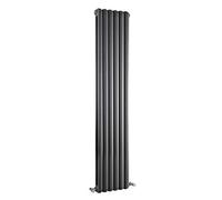 Nuie Hudson Reed HSA005 Salvia | Modern Double Panel Colosseum Designer Bathroom Radiator, 1800mm x 383mm, Anthracite, Set of 2 Pieces
