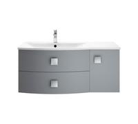 Hudson Reed Sarenna Wall Hung Left Hand 2 Drawer 1 Door Vanity Unit With Polymarble Basin 1000Mm - Dove Grey