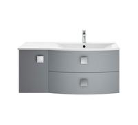 Hudson Reed Sarenna Wall Hung Right Hand 2 Drawer 1 Door Vanity Unit With Polymarble Basin 1000Mm - Dove Grey