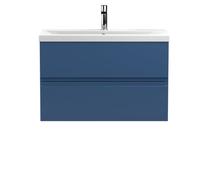 Hudson Reed Urban Blue 800mm Wall Hung 2-Drawer Vanity Unit & Basi