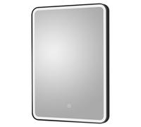 Nes Home 700 X 500mm Black Frame Touch Sensor Led Rectangular Mirror With Demister