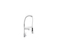 Nuie KC311T Modern Kitchen Tall Side Action Tap with Lever Handles and Pull Out Rinser, 578mm, Chrome