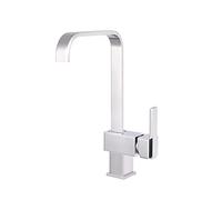 Nuie KC312 ǀ Modern Kitchen Square Single Lever Handle Side Action Sink Mixer Tap and Square Spout, 327mm x 127mm, Chrome