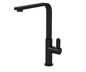 nuie KCH405SL Churni Mono Mixer Kitchen Tap with Single Lever Handle, 302mm, Matt Black