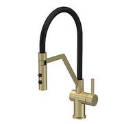 nuie KRA805SL Ravi Mono Mixer Kitchen Tap with Single Lever Handle, 436mm, Brushed Brass