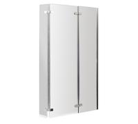 Nuie L-Shaped Fixed Hinged Bath Screen | Chrome | Glass/Aluminium | 800mm