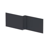 Nuie L Shaped Shower Bath Front Panel | Satin Soft Black | MDF | 1700mm