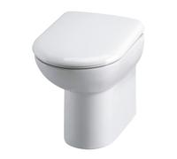 Nuie Lawton Comfort Height Round Back to Wall Toilet Pan | White | Ceramic | 370mm x 445mm x 545mm