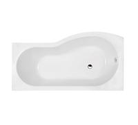 Nuie Left Hand B Shape Shower Bath | White | Acrylic | 1500mm x 900mm