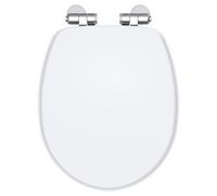 Nuie Legend Gloss Soft Close Wooden Toilet Seat | White | MDF | 371mm x 58mm x 455mm