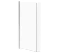 Nuie Loire Hinged L Shaped Bath Shower Screen | Polished Chrome | Glass/Aluminium | 805mm