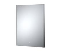 nuie LQ604 Mirrors Modern Bathroom Wall Hung LED Ambient Touch Sensor Mirror with Demister, 800mm x 600mm, Glass