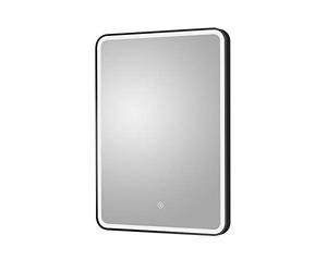 Nuie LQ701 Hydrus | Modern Bathroom Wall Hung Lit LED Touch Sensor Mirror with Built In Demister Pad, 700mm x 500mm, Black