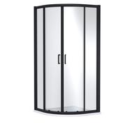Nuie Lucie Double Door Quadrant Shower Enclosure | Matt Black | Glass/Aluminium | 900mm